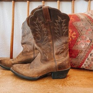 Leather Ariat cowboy boot.